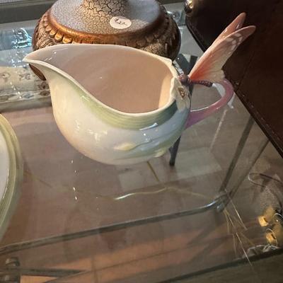 Franz teapot, sugar, creamer and tray