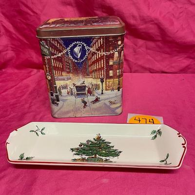 Musical tin and decorative tray