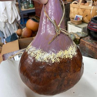 Folk Art Gourd Bird House Signed L'Beth 87