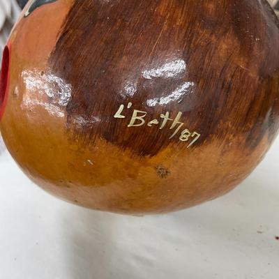 Folk Art Gourd Bird House Signed L'Beth 87