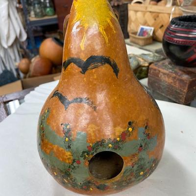 Folk Art Bird House Signed Esther 2008