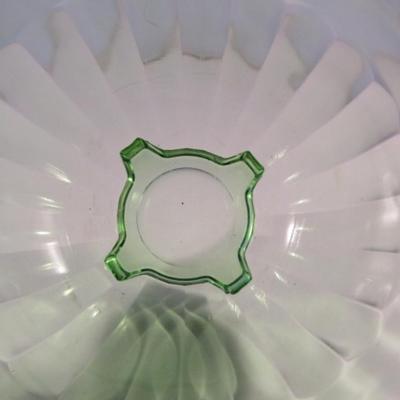 Vintage Uranium Glass Bowl- Optic Facet Design- Approx 8 3/4
