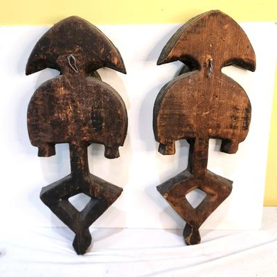 Lot #239  Pair of Bakota (African) Reliquary Figures - Native to the Congo