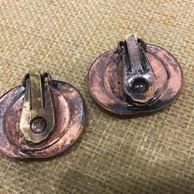 Copper Stone Earrings
