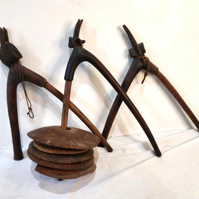 Lot #240  Bambara Dance Rattle and 2 extra frames