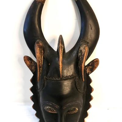 Lot #247  Baule (African) Wooden Mask - Horned