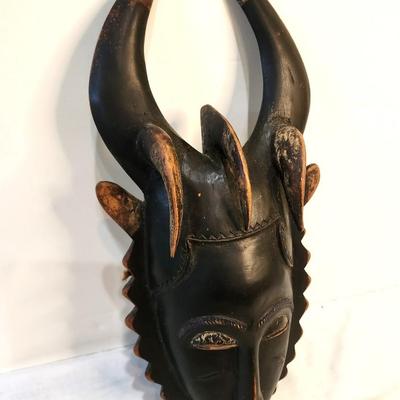 Lot #247  Baule (African) Wooden Mask - Horned