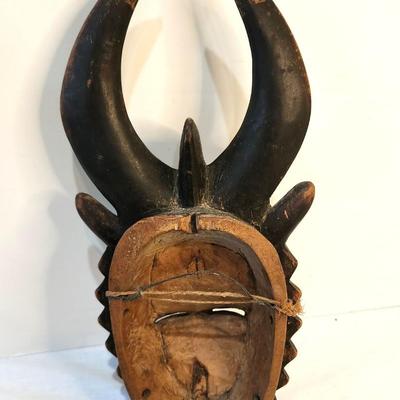 Lot #247  Baule (African) Wooden Mask - Horned