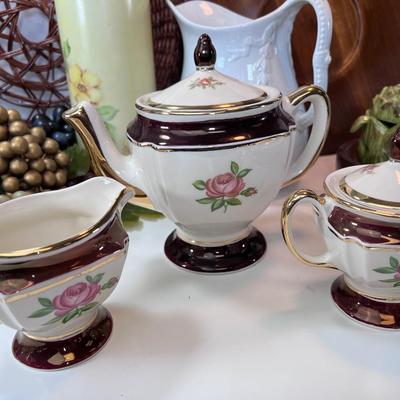 CG 24k gold rim Tea Set, pitchers