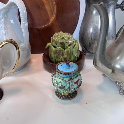 CG 24k gold rim Tea Set, pitchers