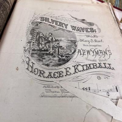 Antiques wonderful music folio with metal spine