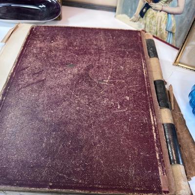 Antiques wonderful music folio with metal spine