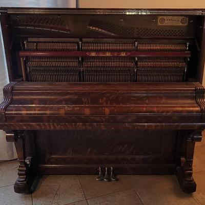 Beautiful Antique Tiger Oak Piano