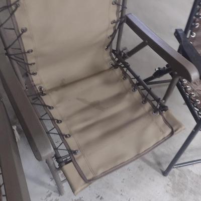 Set of Three Canvas Folding Lawn Chairs
