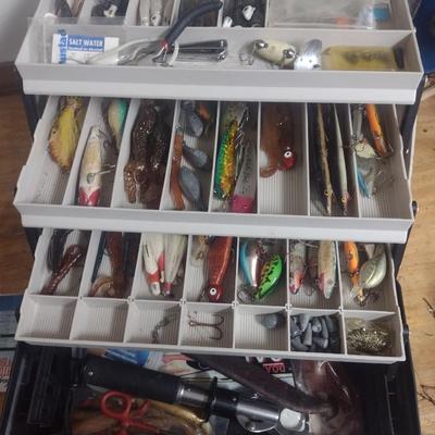 Tackle Box Full of Fishing Lures and Accessories (See All Photos)