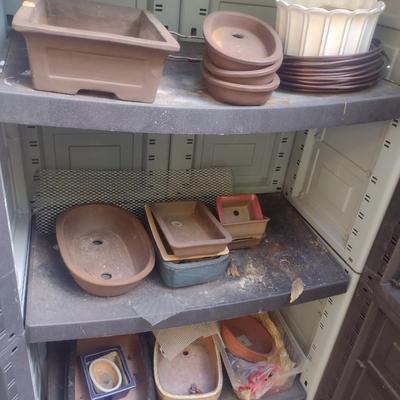 Collection of Clay Terracotta Planter Pots and Trays