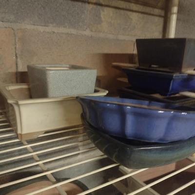 Collection of High-Quality Ceramic Bonsai Planter Trays and Planter Pots Choice A (Top Shelf-CS)