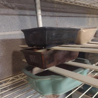 Collection of High-Quality Ceramic Bonsai Planter Trays and Planter Pots Choice A (Top Shelf-CS)