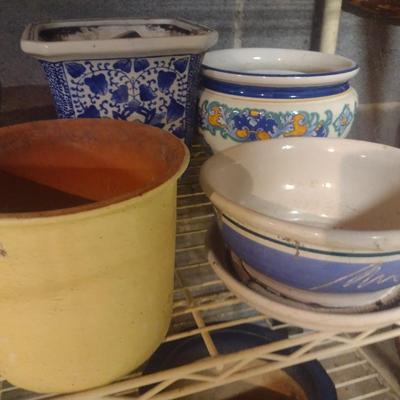 Collection of High-Quality Ceramic Bonsai Planter Trays and Planter Pots Choice B (Bottom 2 Shelves-CS)