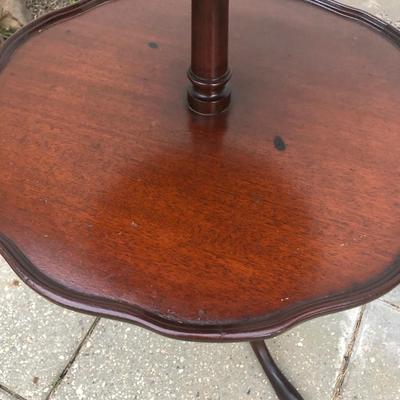 2 tier pie crust table with claw/ball feet