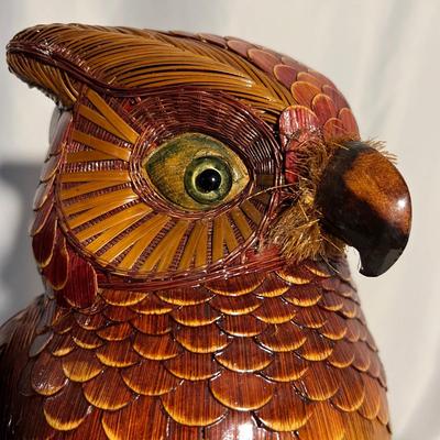 Unique Wicker Bamboo MCM Owl & Rooster Basket (K-RG)