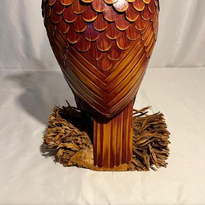 Unique Wicker Bamboo MCM Owl & Rooster Basket (K-RG)