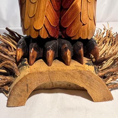 Unique Wicker Bamboo MCM Owl & Rooster Basket (K-RG)
