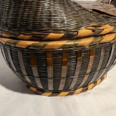 Unique Wicker Bamboo MCM Owl & Rooster Basket (K-RG)
