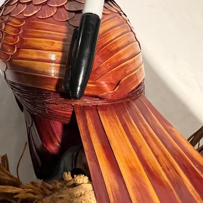 Unique Wicker Bamboo MCM Owl & Rooster Basket (K-RG)