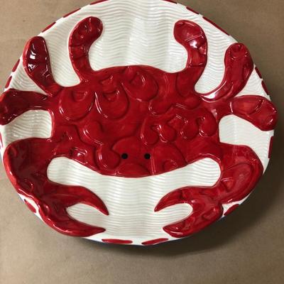 Large crab platter and crab bowl,