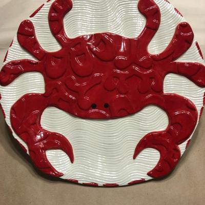 Large crab platter and crab bowl,