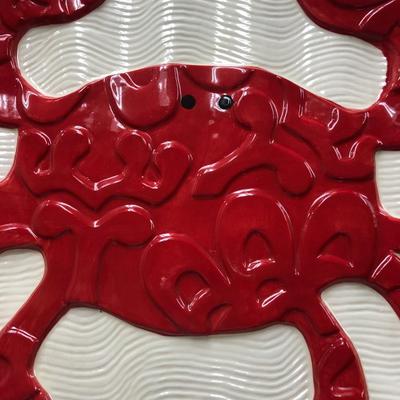 Large crab platter and crab bowl,