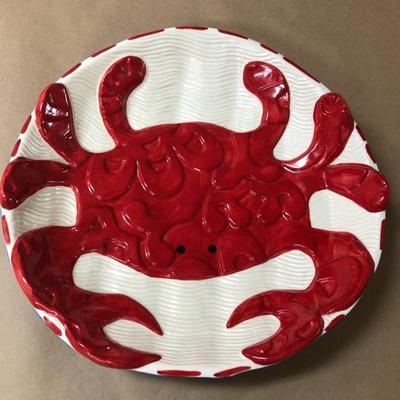 Large crab platter and crab bowl,