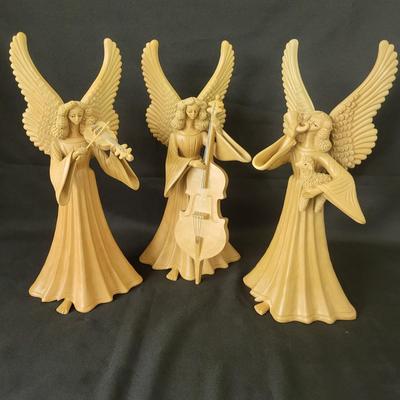 Three Ceramic Musical Angel Candleholders (G-DW)