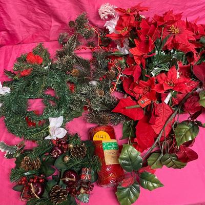 Garland and artificial flowers