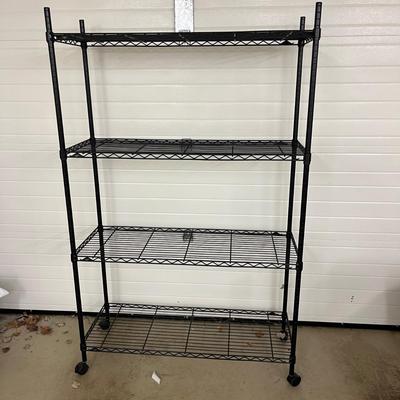 Two InterMetro Black Metal Wire Shelving Units (G-MG)