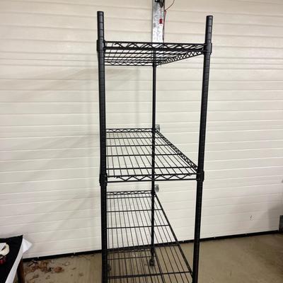 Two InterMetro Black Metal Wire Shelving Units (G-MG)
