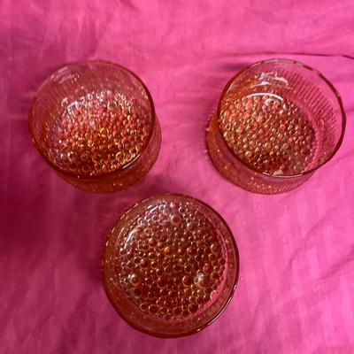 Decorative large pink bowl w/5 small bowls