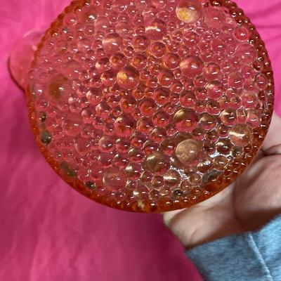 Decorative large pink bowl w/5 small bowls