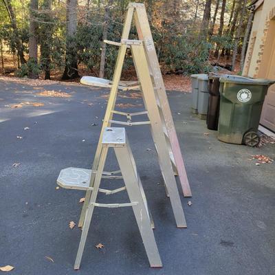 Three Aluminum A Frame Ladders (G-DW)