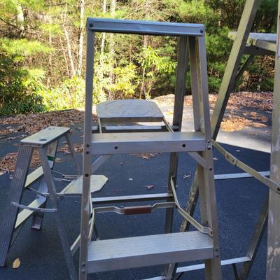 Three Aluminum A Frame Ladders (G-DW)