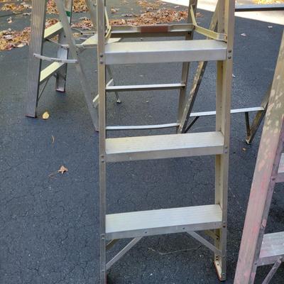 Three Aluminum A Frame Ladders (G-DW)