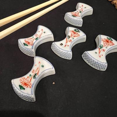 Twenty Five Plus Pairs of Chopsticks Plus Holders (K-RG)