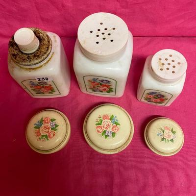 Avon milk glass bottles