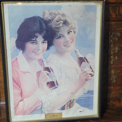 Vintage Framed CocaCola Ad