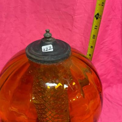 Amber shaded lamp