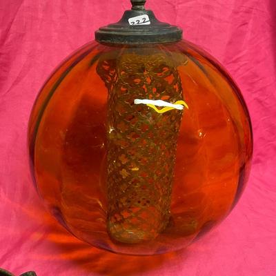 Amber shaded lamp