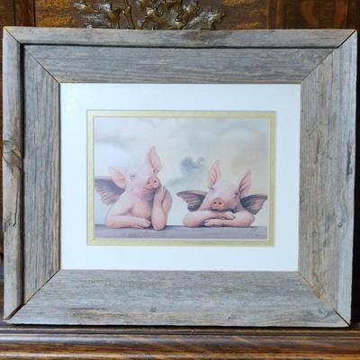 Framed Pig Art