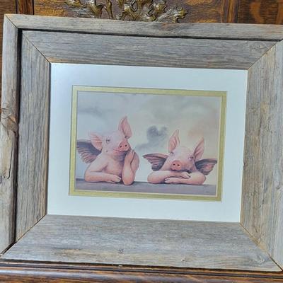 Framed Pig Art