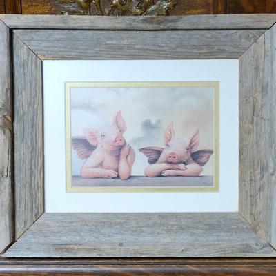 Framed Pig Art